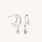 Illusion Opal Charm Huggies in Silver-Astrid &amp; Miyu