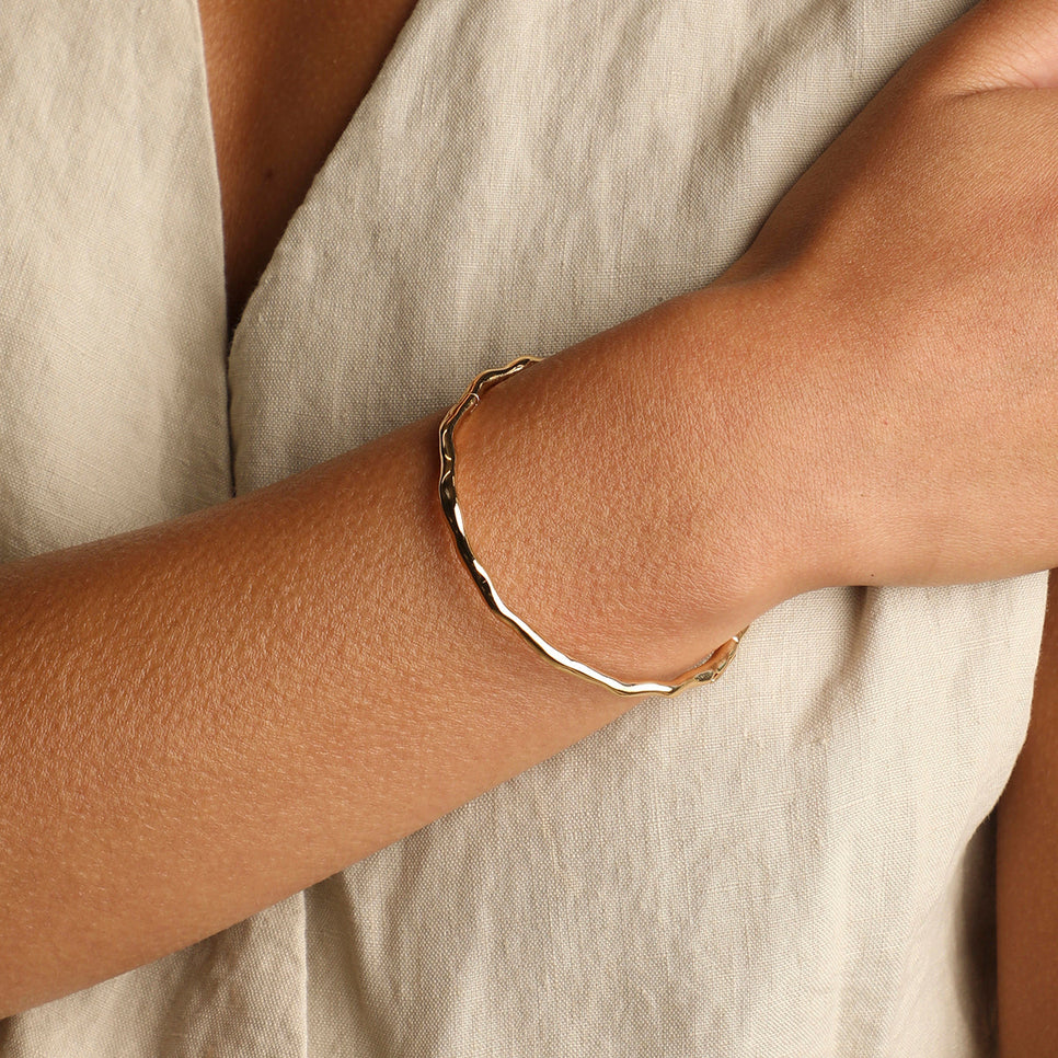 Molten Bangle in Gold
