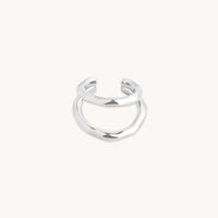 Molten Illusion Ear Cuff in Silver