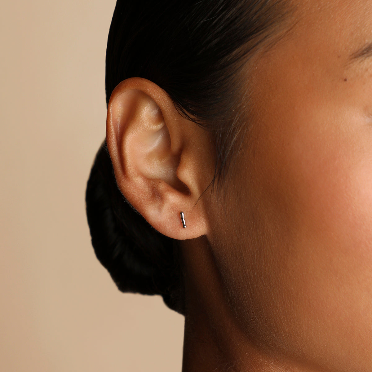 Molten Bar Studs in Silver