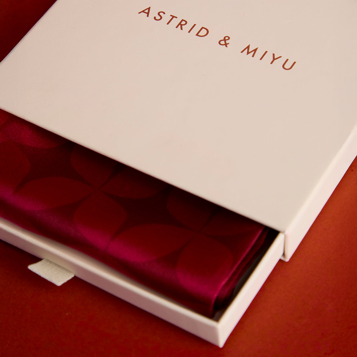 Silk Scarf in Red-Astrid &amp; Miyu