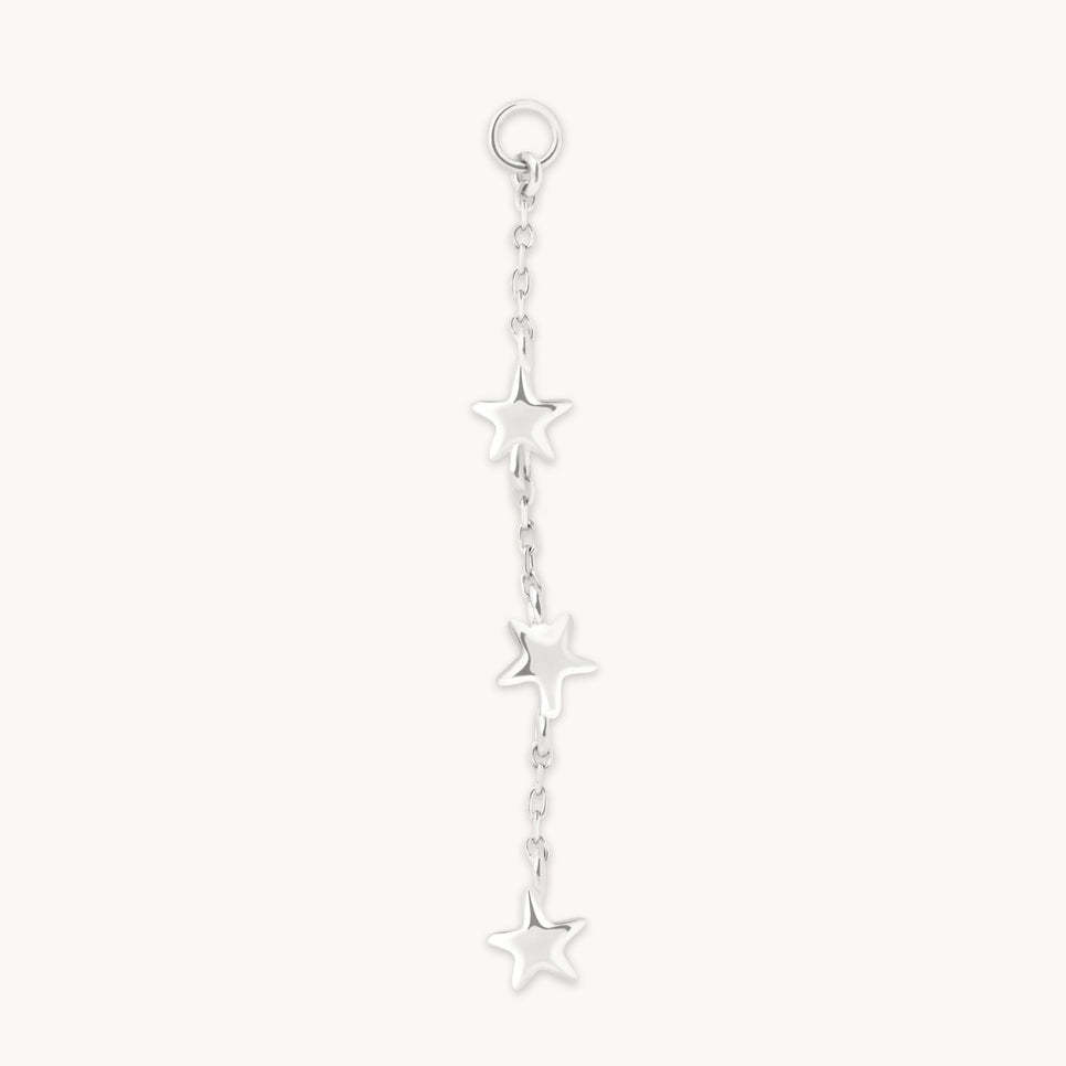 Multi Star Piercing Chain in Solid White Gold-Astrid &amp; Miyu