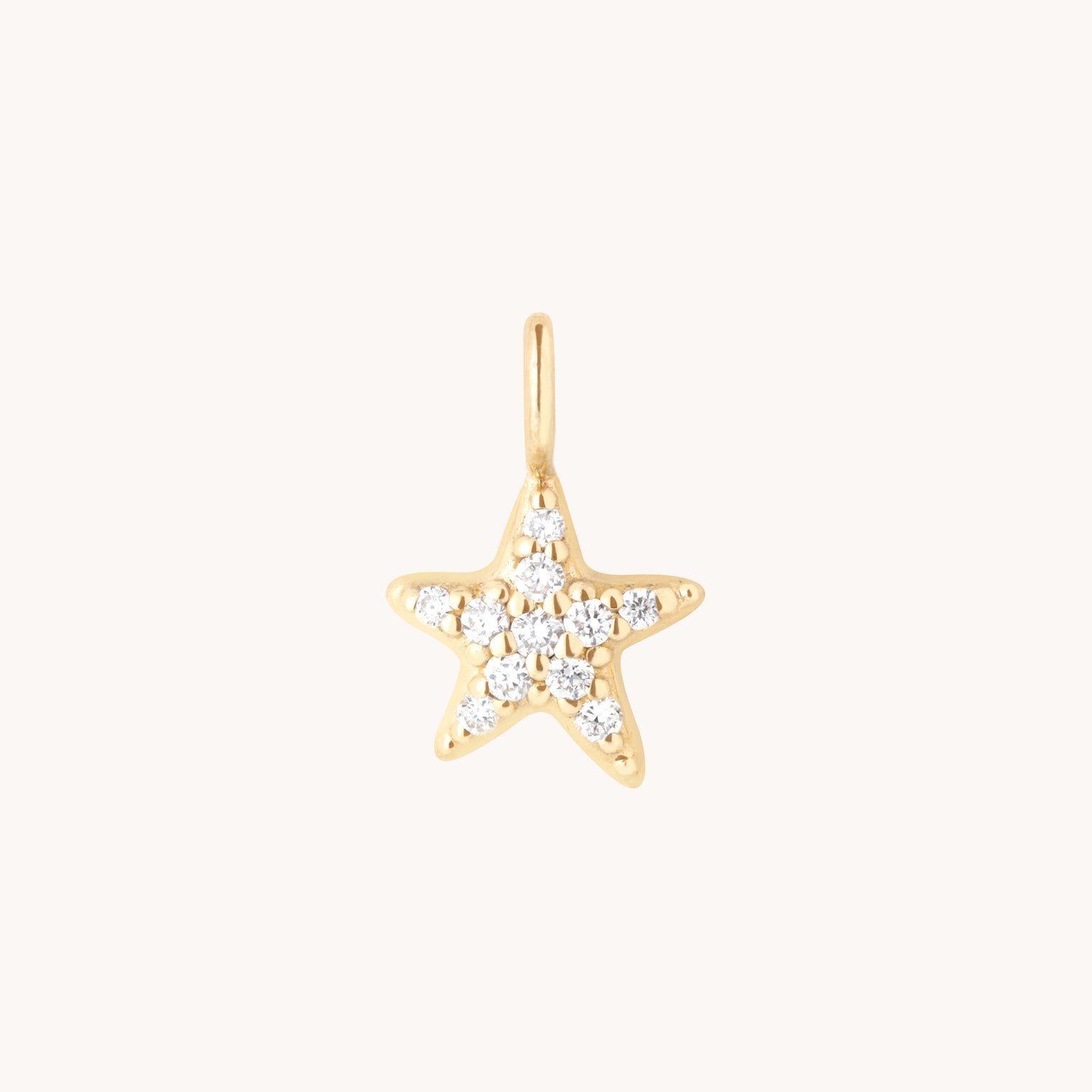 Pavé Star Charm 9k Gold