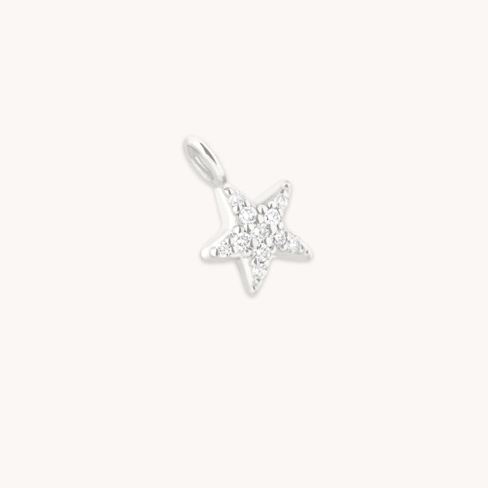 Pavé Star Charm 9k White Gold-Astrid &amp; Miyu