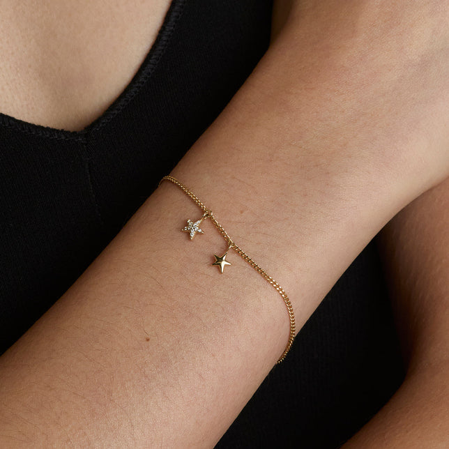 Pavé Star Charm 9k Gold