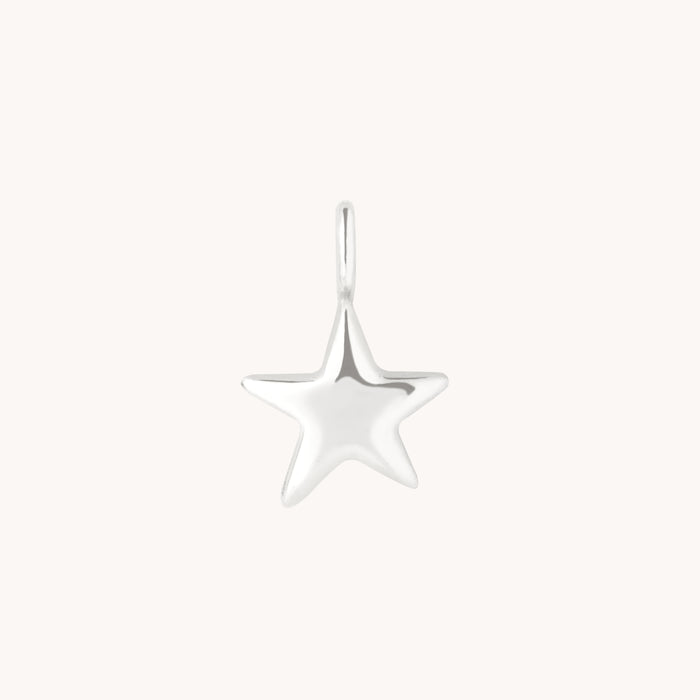 Star Charm 9k White Gold