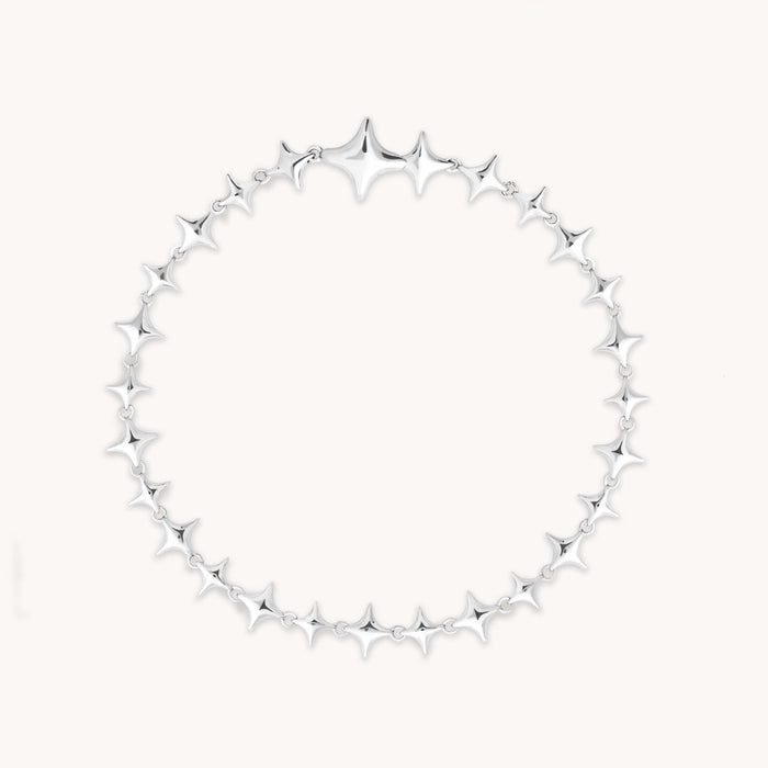 Cosmic Star Chain Bracelet in Silver