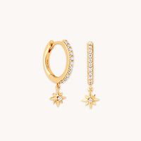 Twilight Star Pavé Hoops in Gold-Astrid &amp; Miyu