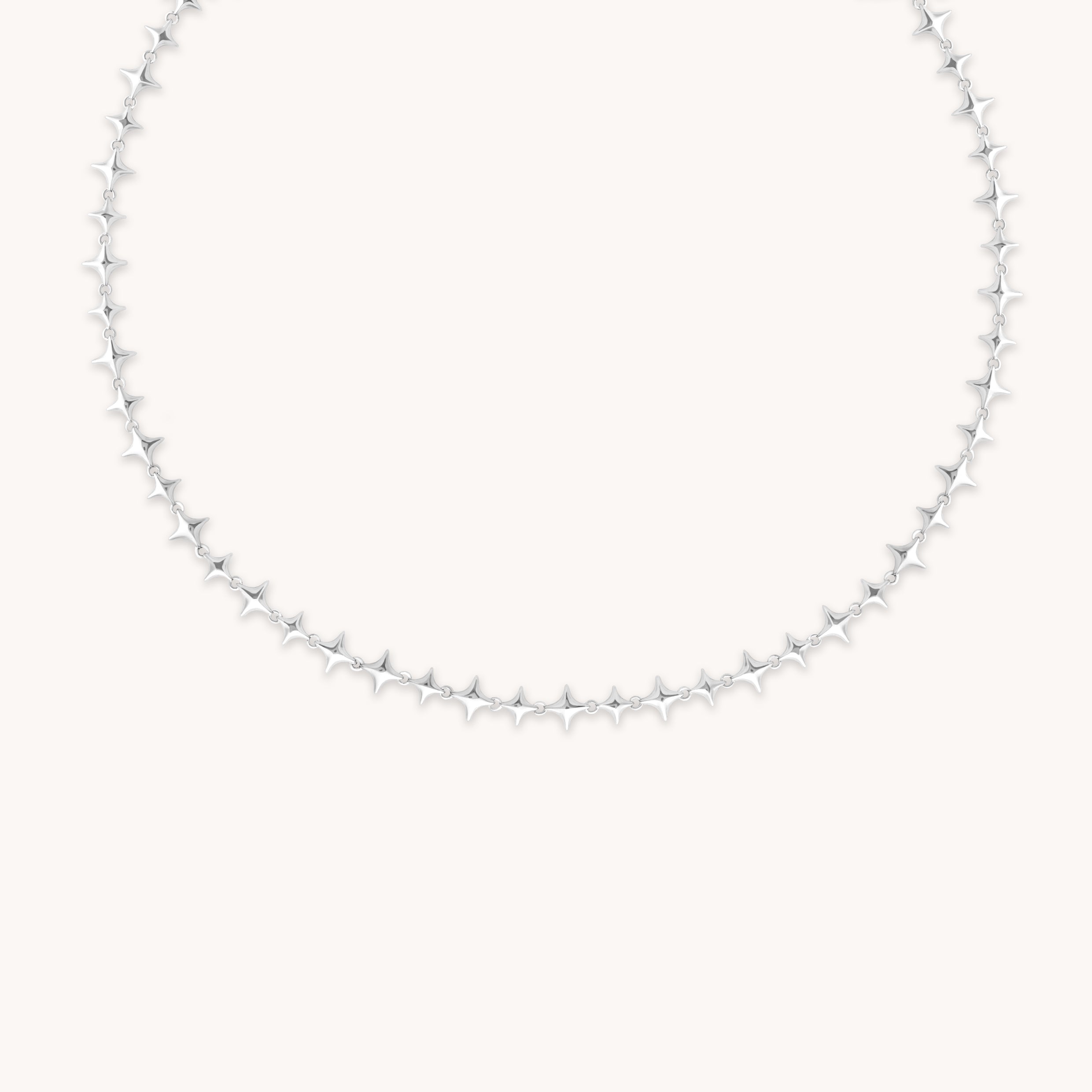 Cosmic Star Chain Necklace in Silver