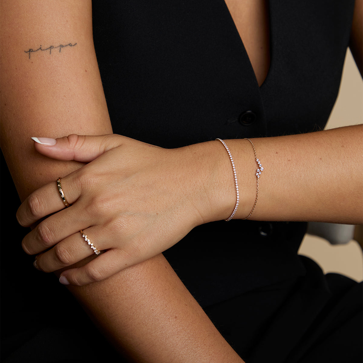 Crystal Scatter Bracelet in Gold