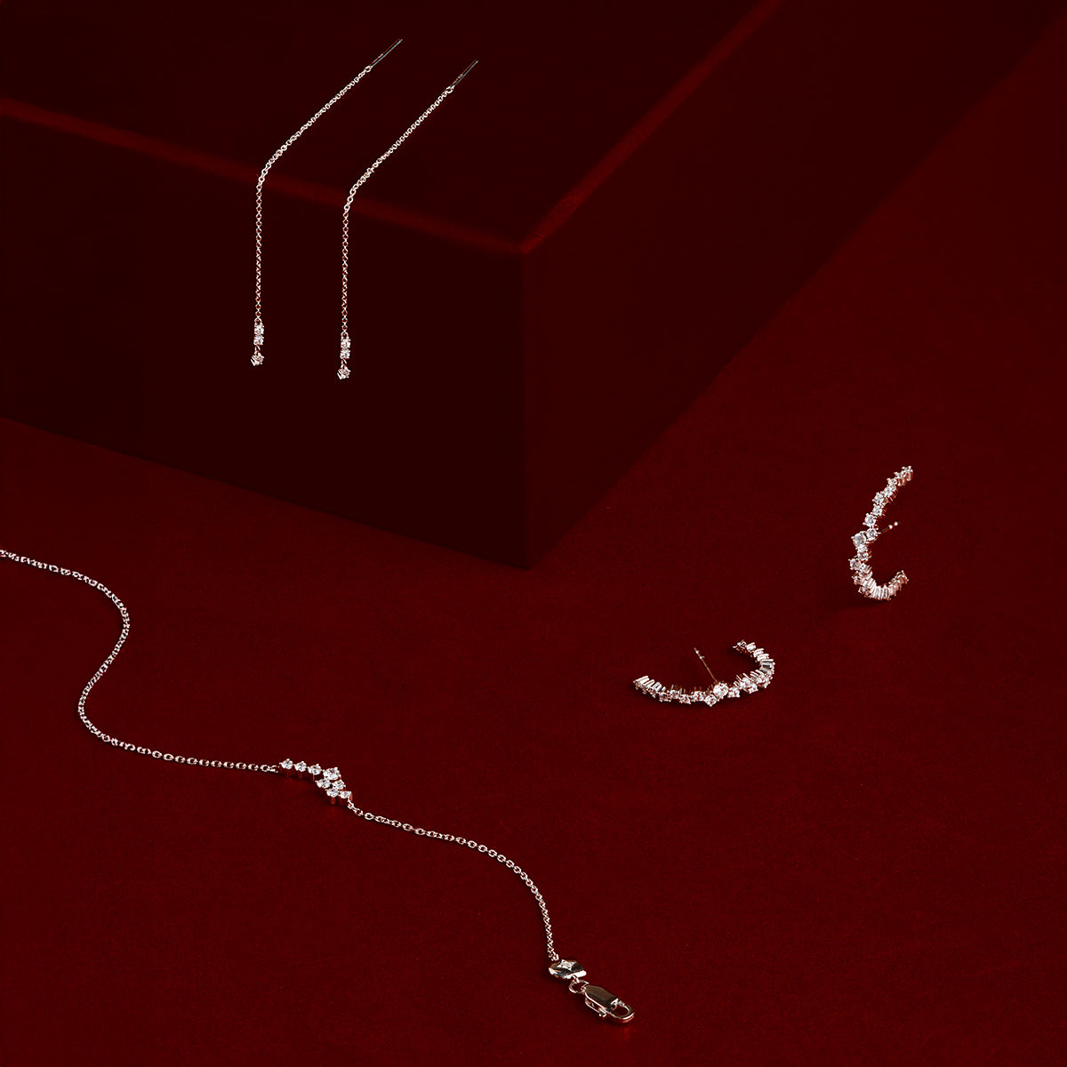 Crystal Scatter Bracelet in Silver