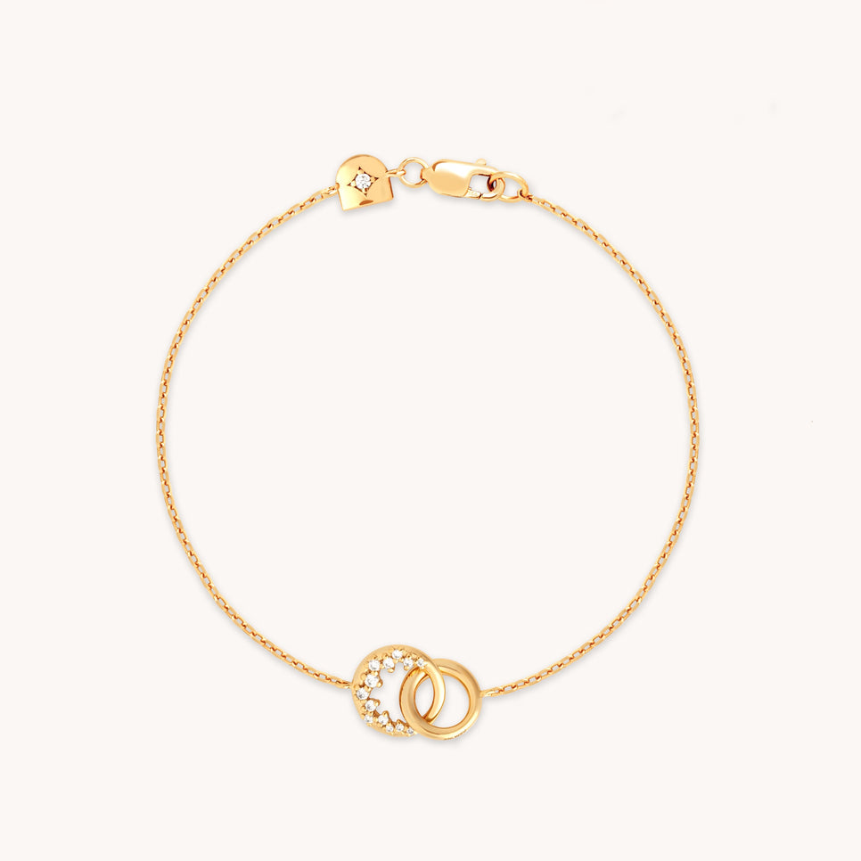 Orbit Crystal Pendant Bracelet in Gold