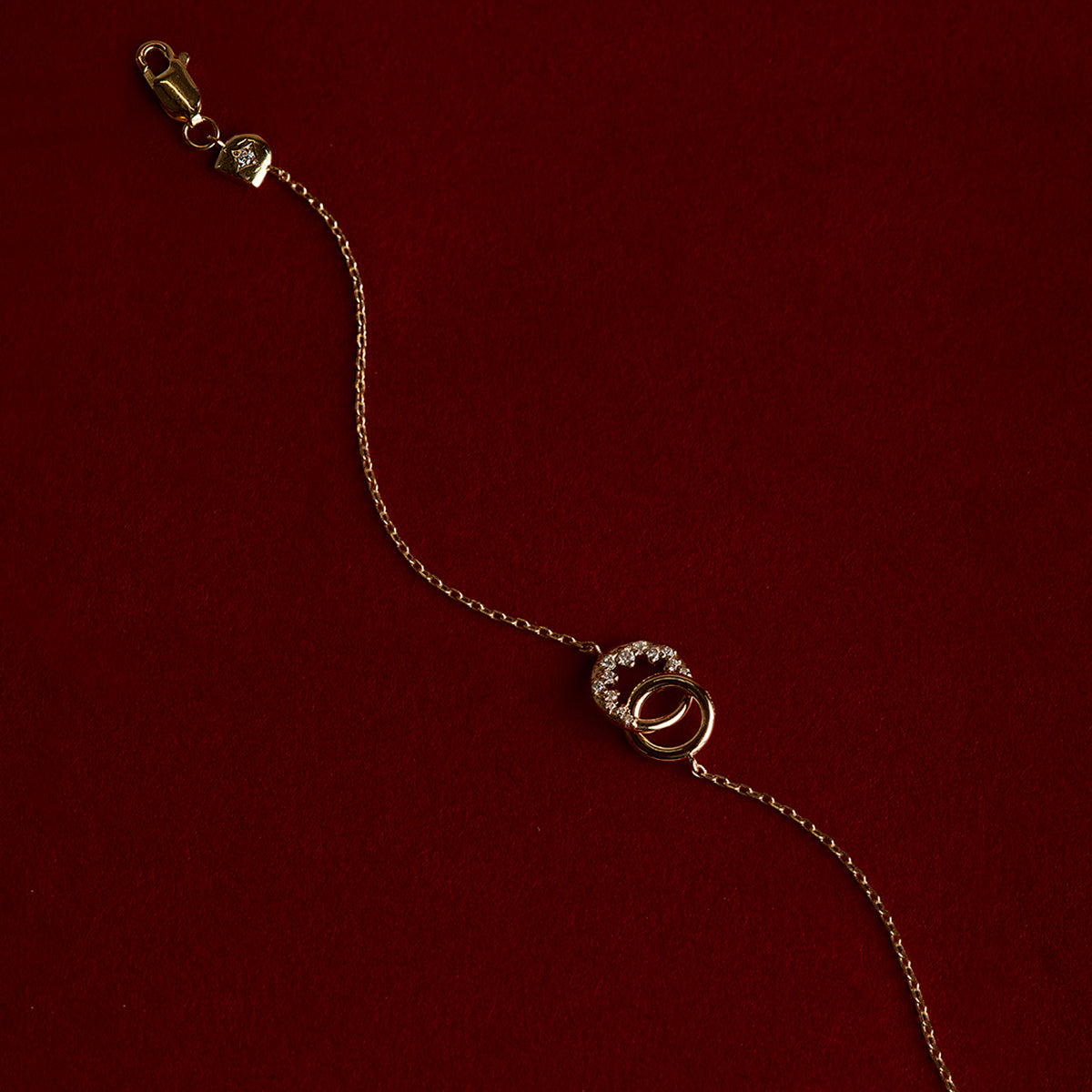 Orbit Crystal Pendant Bracelet in Gold