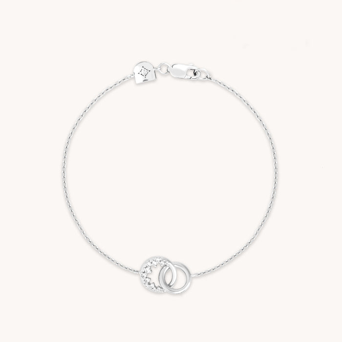 Orbit Crystal Pendant Bracelet in Silver