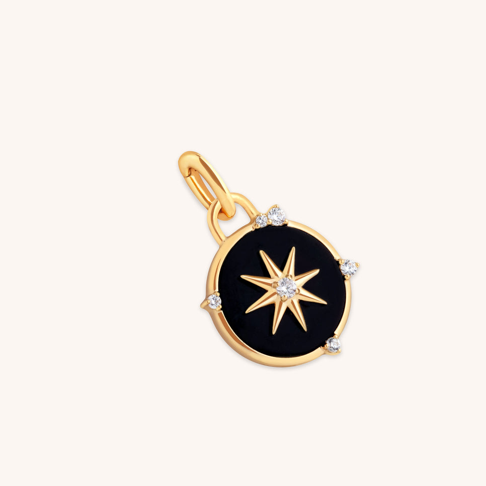 Black Star Clip Charm in Gold