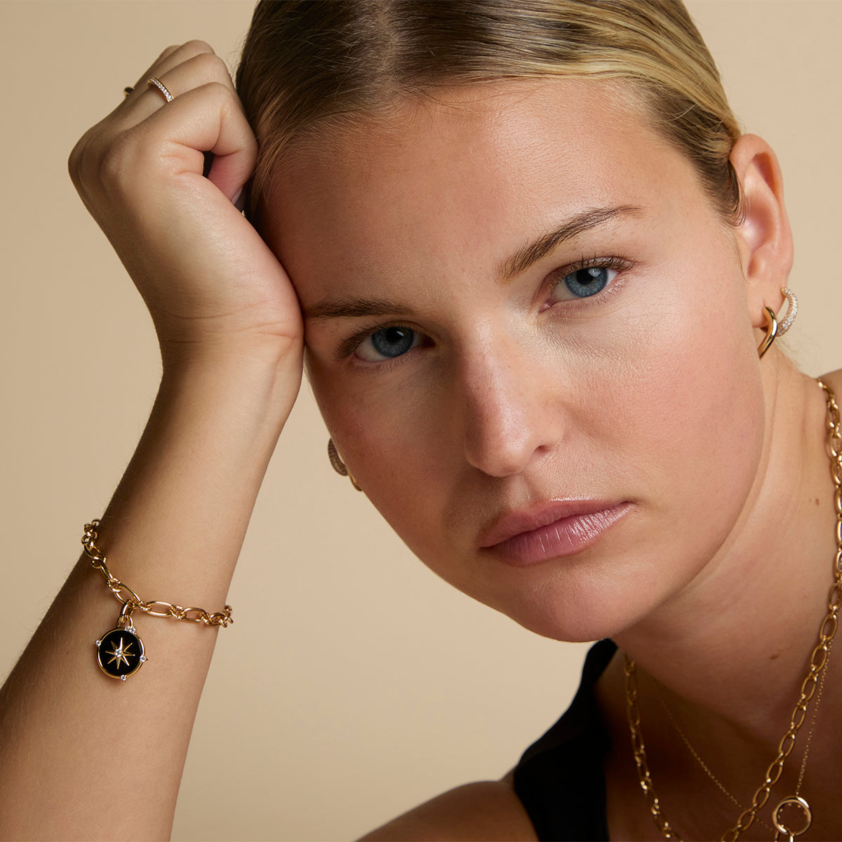 Black Star Clip Charm in Gold