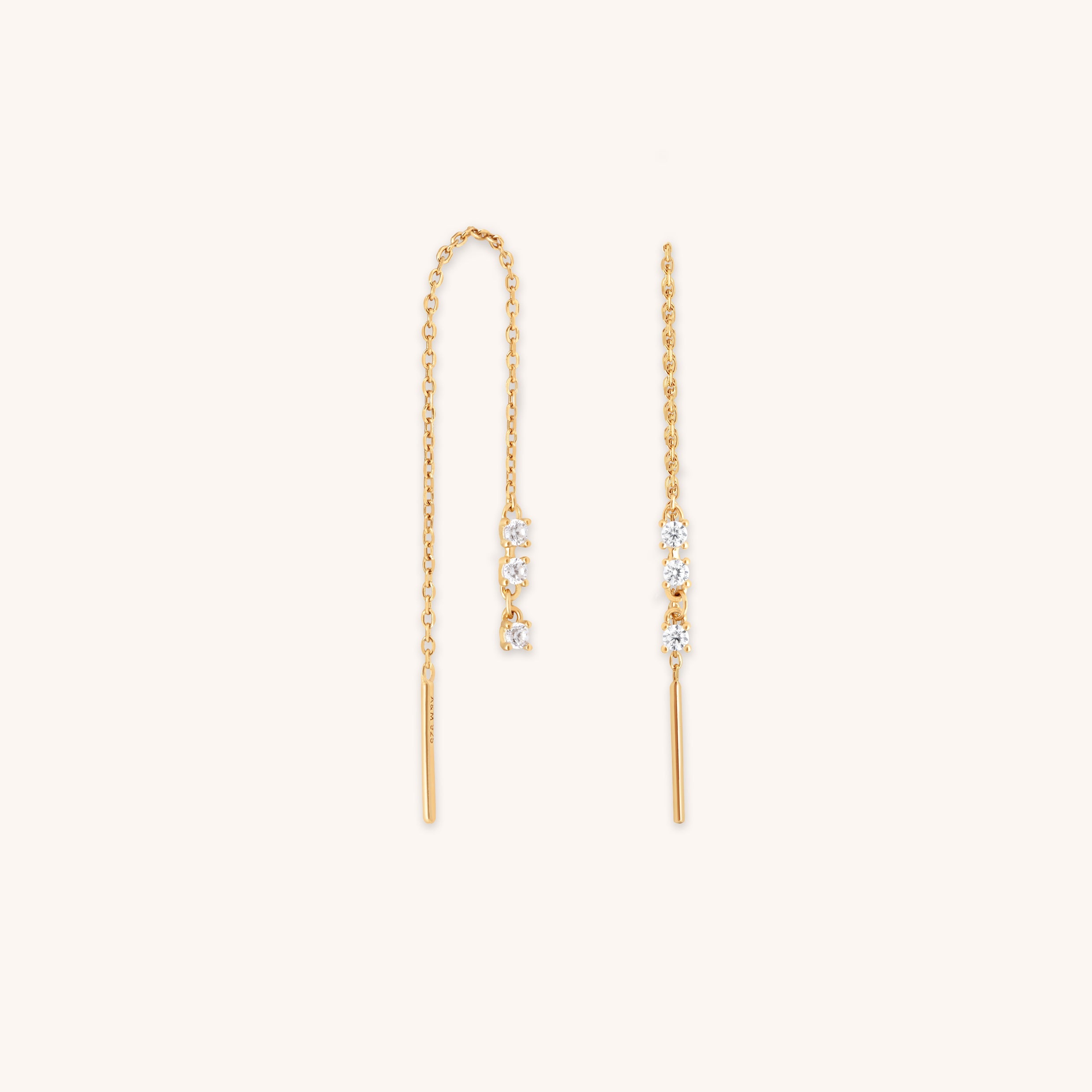 Crystal Thread Through Earrings in Gold-Astrid &amp; Miyu