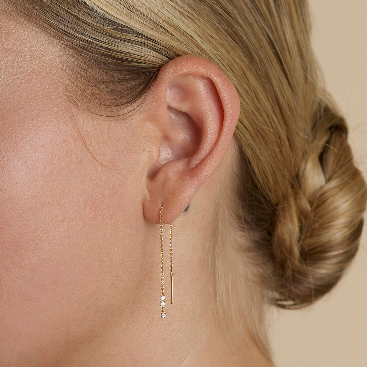 Crystal Thread Through Earrings in Gold-Astrid &amp; Miyu