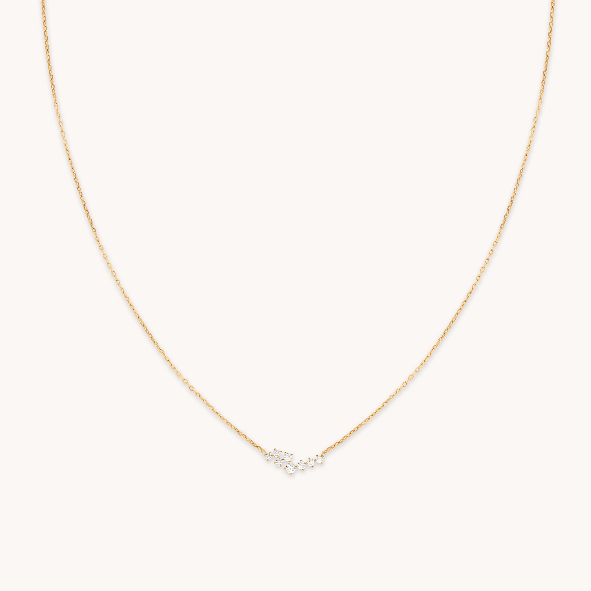 Crystal Scatter Necklace in Gold