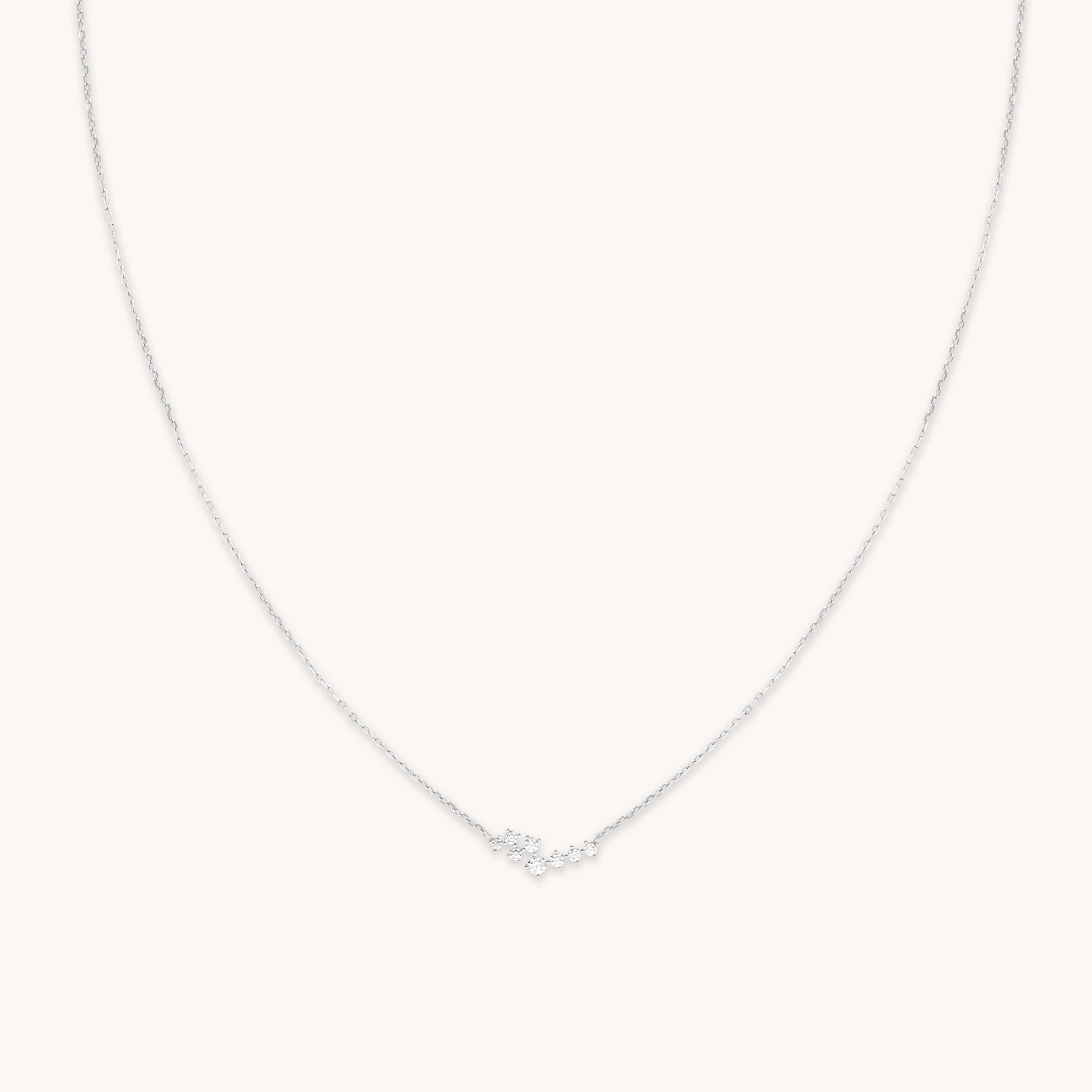 Crystal Scatter Necklace in Silver