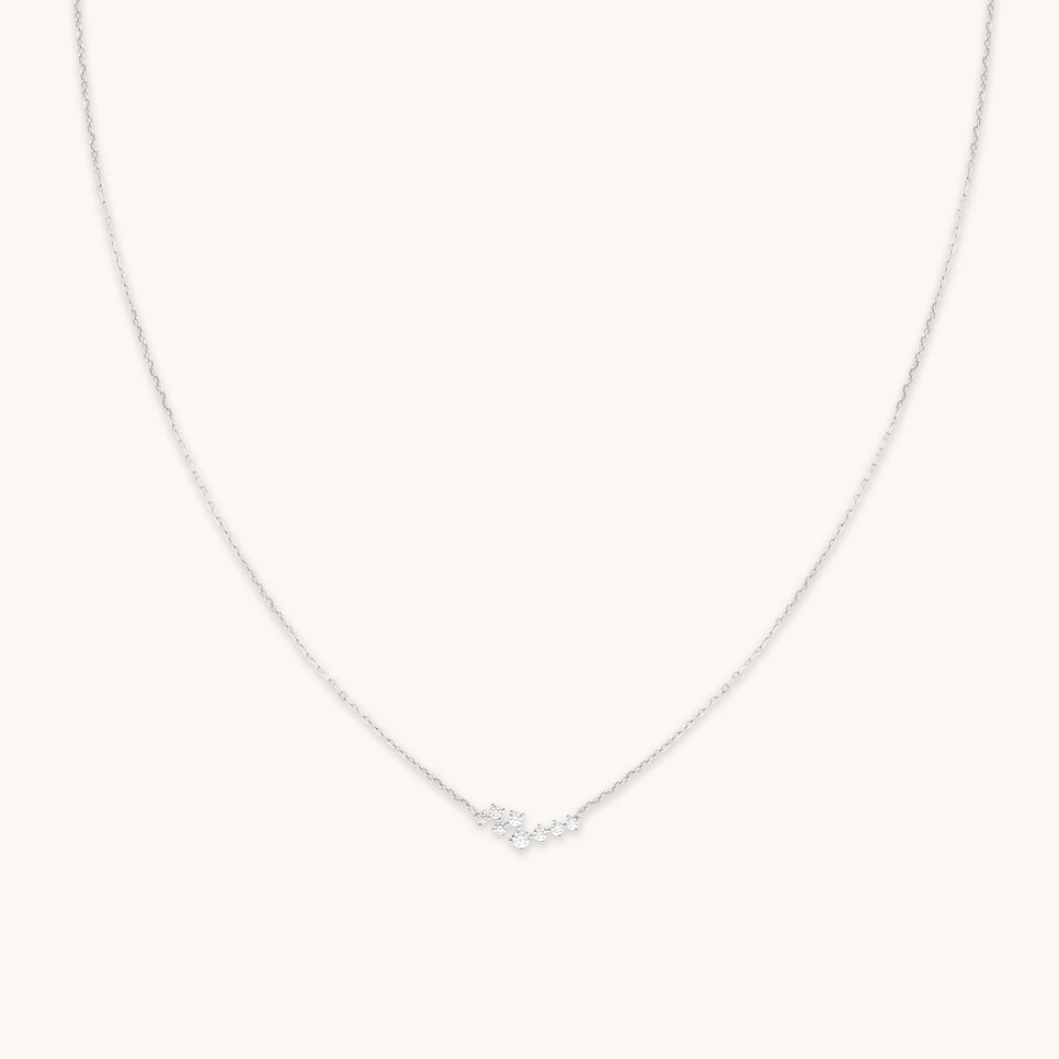 Crystal Scatter Necklace in Silver