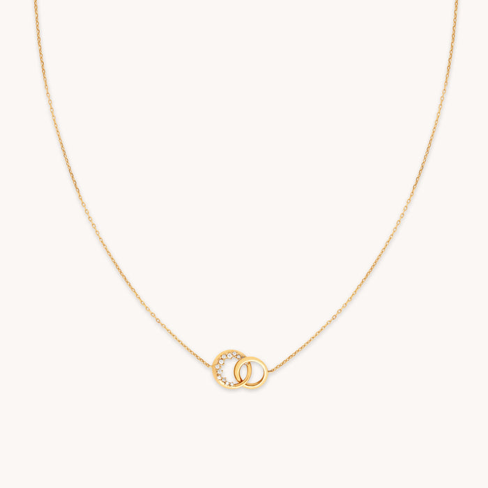 Orbit Crystal Pendant Necklace in Gold