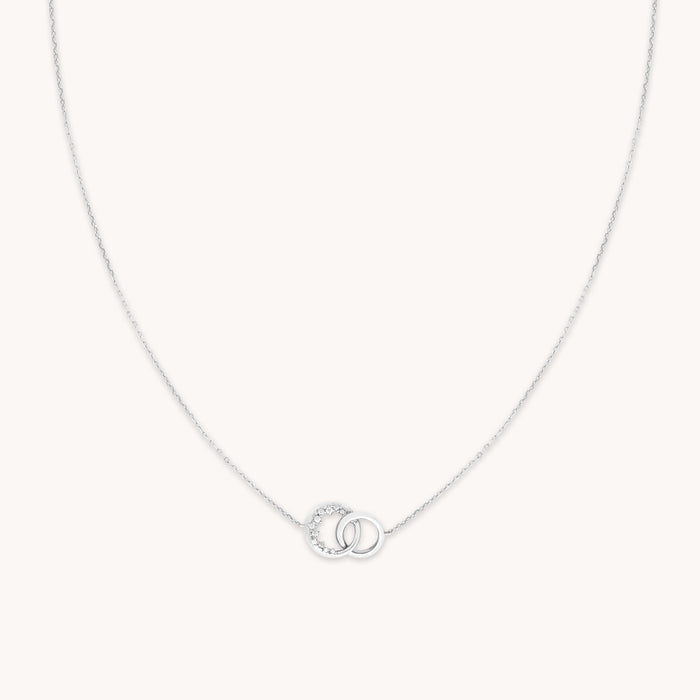 Orbit Crystal Pendant Necklace in Silver