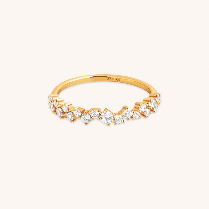 Crystal Scatter Band Ring in Gold