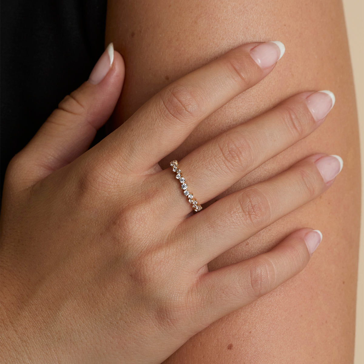 Crystal Scatter Band Ring in Gold