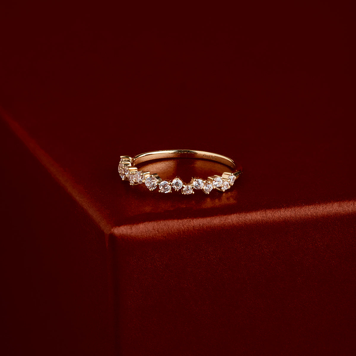 Crystal Scatter Band Ring in Gold