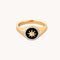 Black Star Signet Ring in Gold