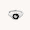 Black Star Signet Ring in Silver