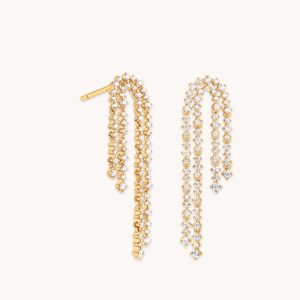 Crystal Scatter Drop Studs in Gold-Astrid &amp; Miyu