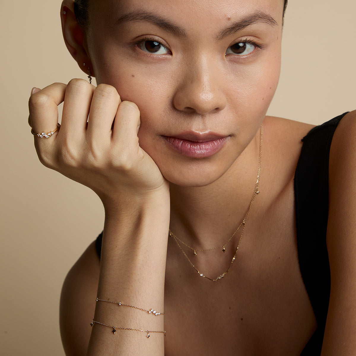 Cosmic Star Charm Bracelet in Solid Gold-Astrid &amp; Miyu