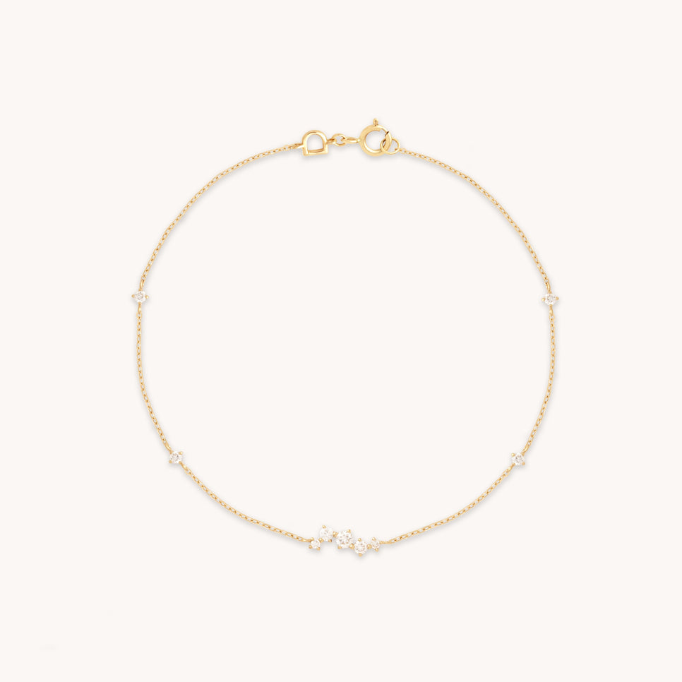 Diamond Cluster Bracelet in Solid Gold-Astrid &amp; Miyu