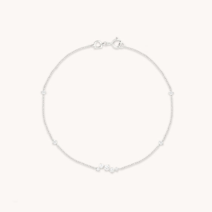 Diamond Cluster Bracelet in Solid White Gold-Astrid &amp; Miyu