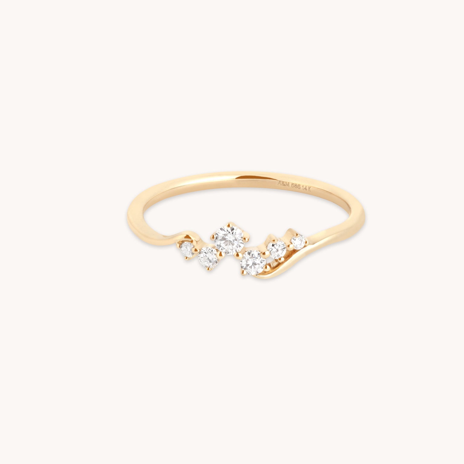 Diamond Cluster Ring in Solid Gold-Astrid &amp; Miyu