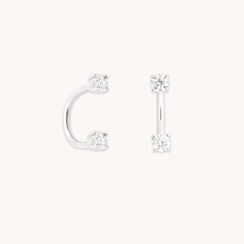 Diamond Ear Jacket in Solid White Gold-Astrid &amp; Miyu