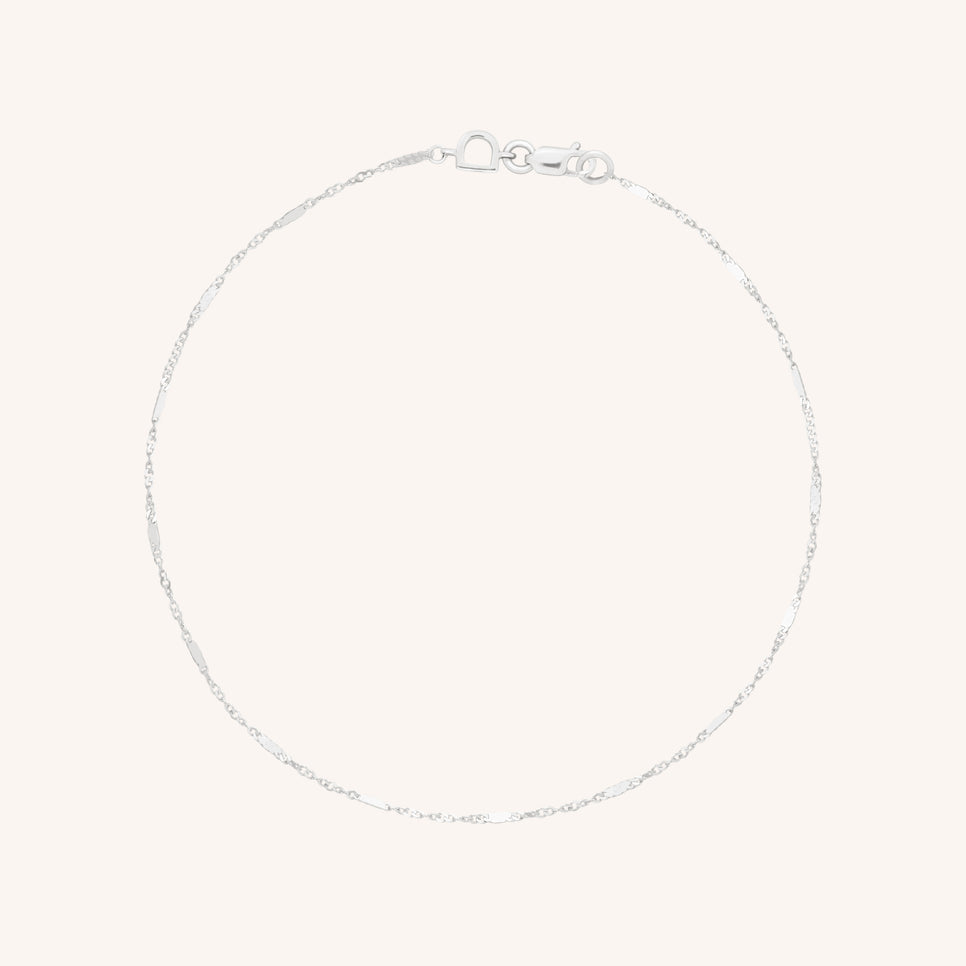 Astrid Chain Anklet in Solid White Gold