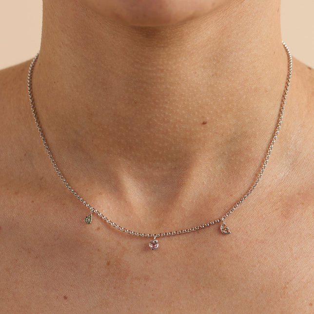 Peach Charm 9k White Gold