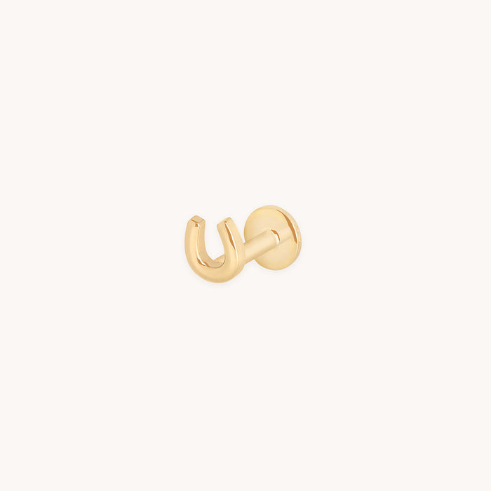 Horseshoe Piercing Stud in Solid Gold-Astrid &amp; Miyu