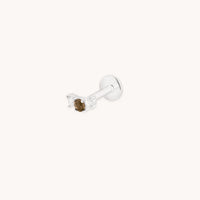 Smokey Quartz Cluster Piercing Stud in Solid White Gold-Astrid &amp; Miyu