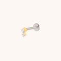 Square Crystal Double Titanium Piercing Stud in Gold-Astrid &amp; Miyu