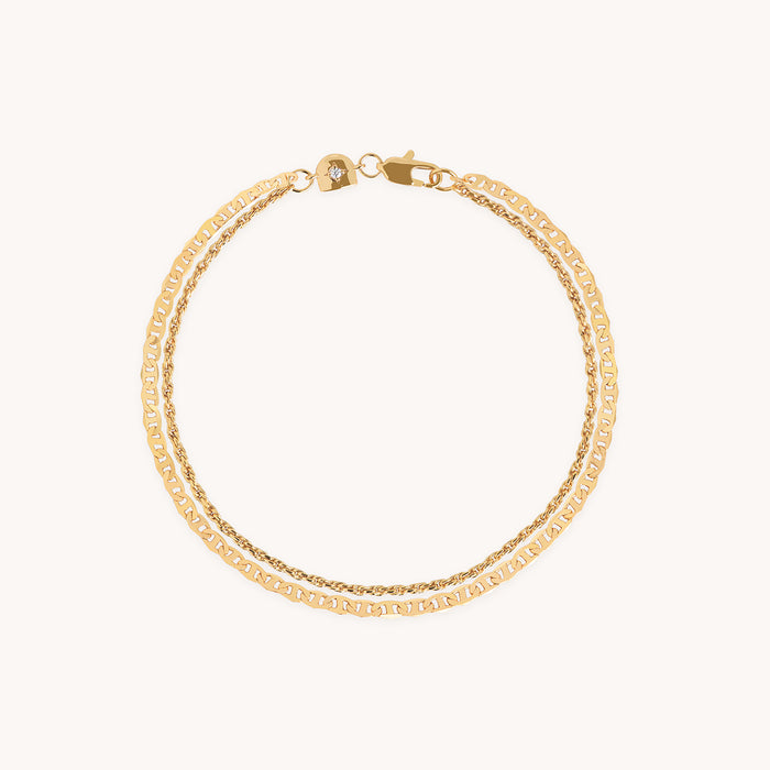 Illusion Double Chain Bracelet in Gold