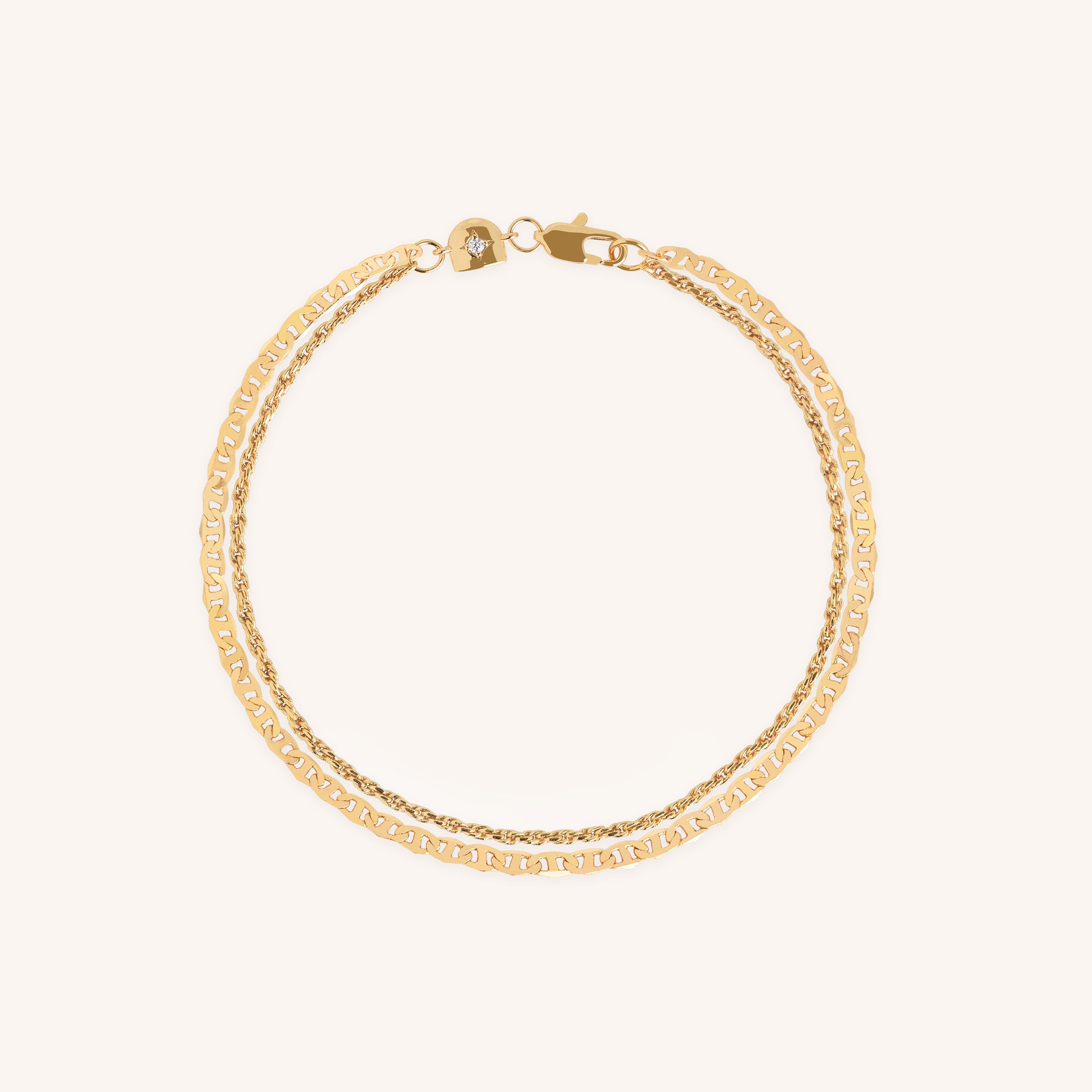 Illusion Double Chain Bracelet in Gold