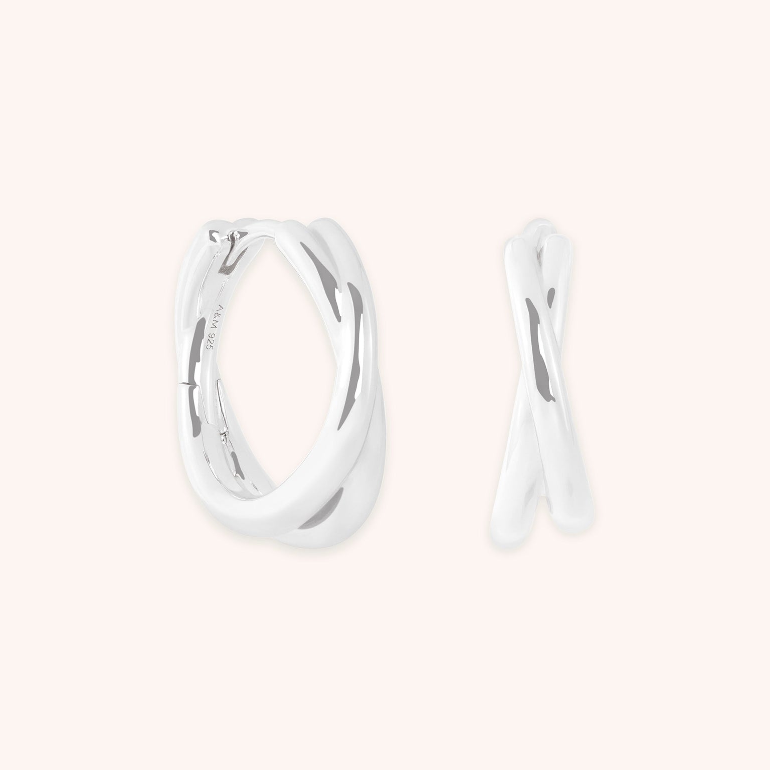 Crossover Illusion Hoops in Silver