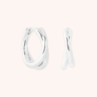 Crossover Illusion Hoops in Silver