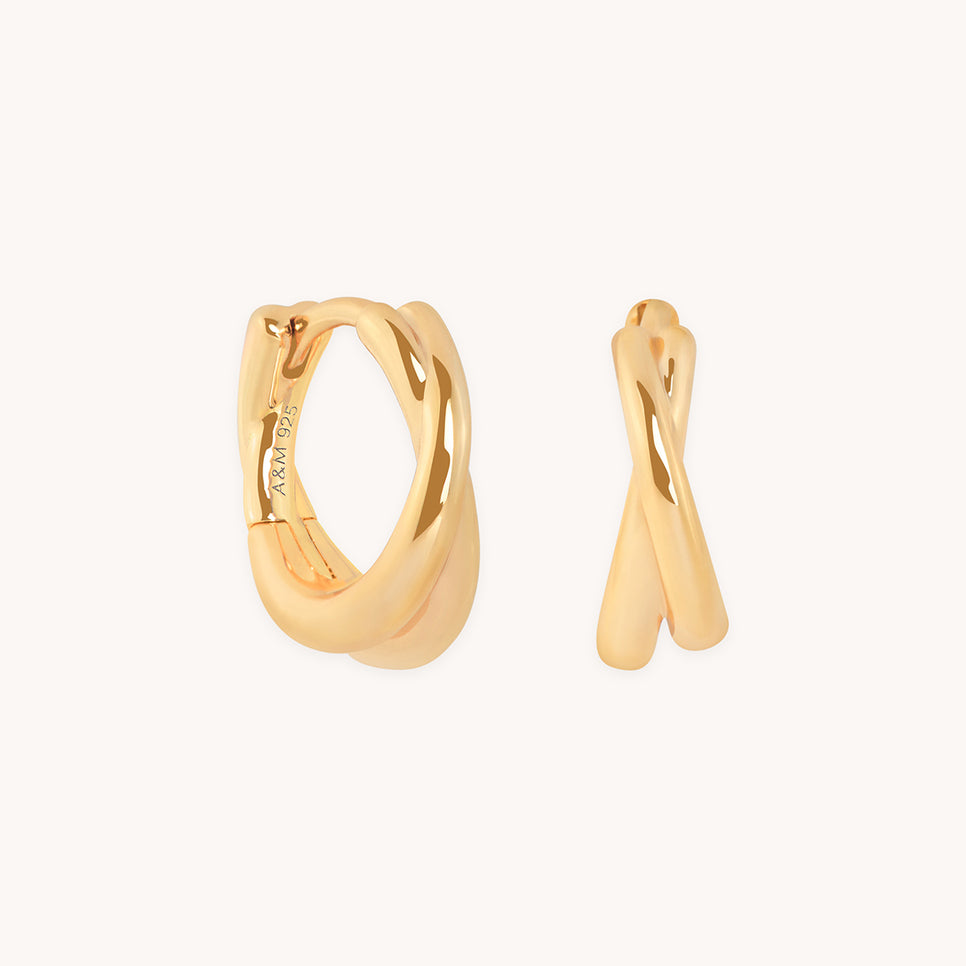 Crossover Illusion Huggies in Gold