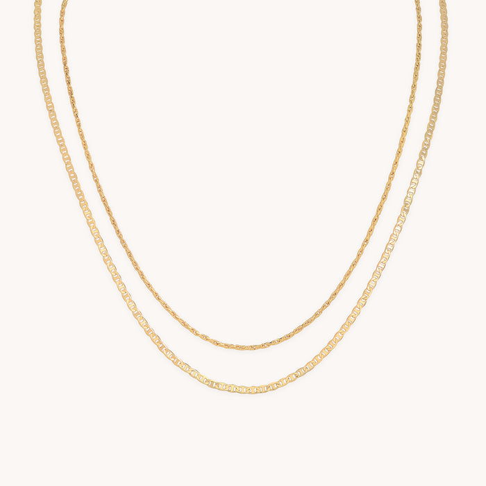 Illusion Double Chain Necklace in Gold