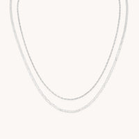 Illusion Double Chain Necklace in Silver